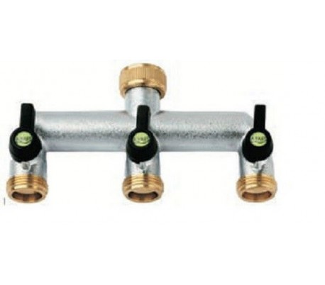 Robinet 3 voies laiton 3/4 mâle Robinet 3 voies laiton 3/4 mâle