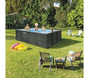 Piscine Graphite rectangulaire 4,00 x 3,00 x 1,24 m