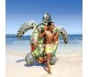 Grande tortue de Mer à chevaucher