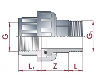 Union fileté taraudé